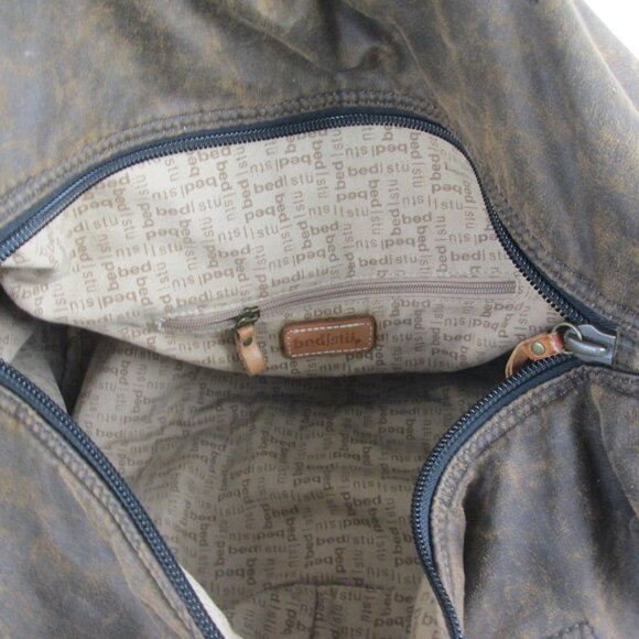 BED STU Vick Canvas Weekender Duffle Shoulder Bag Brown Distressed 20" x 13" - Picture 6 of 9